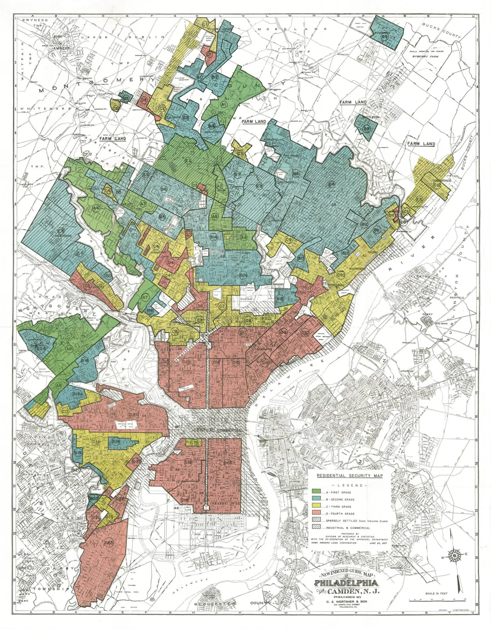 HOLC redlining map, Philadelphia